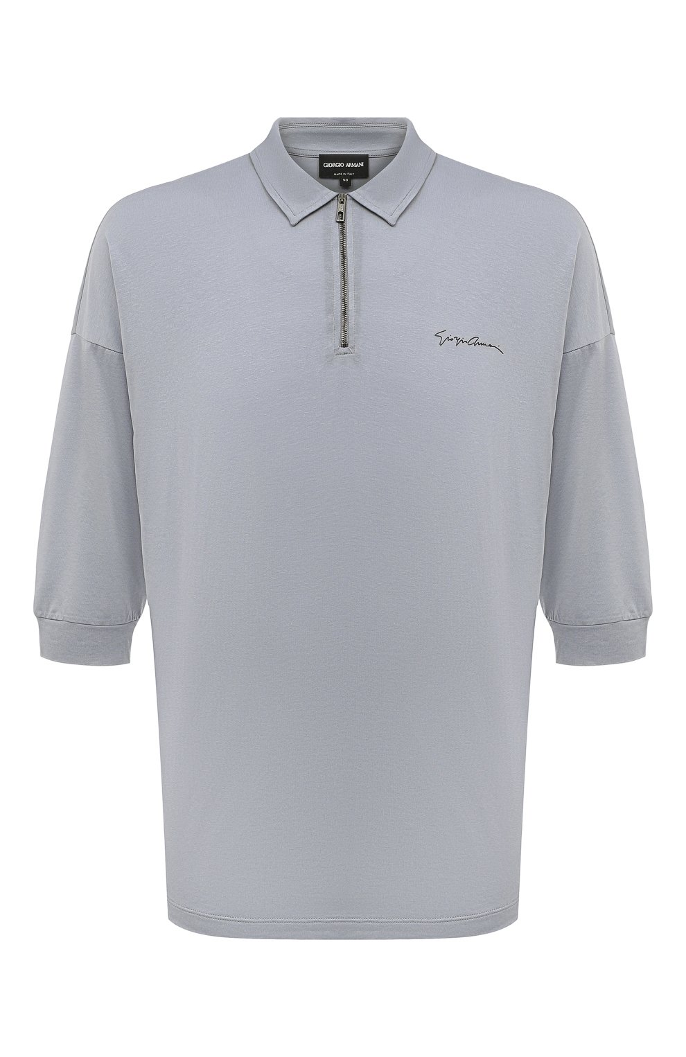 Поло из лиоцелла и хлопка GIORGIO ARMANI серого цвета по цене 58850 руб., арт. 3DSF53/SJCBZ, фото 1 Поло из лиоцелла и хлопка GIORGIO ARMANI, арт. 3DSF53/SJCBZ, фото 1