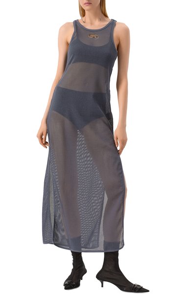 Хлопковое платье DIESEL серого цвета по цене 18100 руб., арт. A17721/0HJBS, фото 3 Хлопковое платье DIESEL, арт. A17721/0HJBS, фото 3