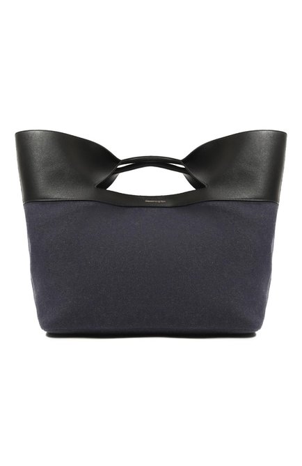 Женская сумка the bow medium ALEXANDER MCQUEEN темно-синего цвета, арт. 47093441AAI5 | Фото 1 (Размер: medium; Материал: Текстиль; Драгоценные камни: Проставлено; Материал сплава: Проставлено)