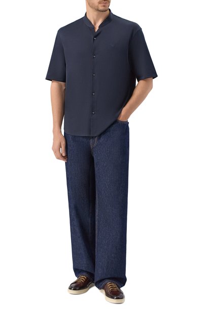Джинсы EMPORIO ARMANI темно-синего цвета по цене 29750 руб., арт. EM006488/AF29666, фото 2 Джинсы EMPORIO ARMANI, арт. EM006488/AF29666, фото 2