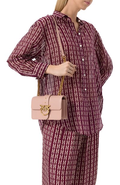 Сумка love one mini PINKO розового цвета по цене 32500 руб., арт. 100059/A0F1, фото 2 Сумка love one mini PINKO, арт. 100059/A0F1, фото 2