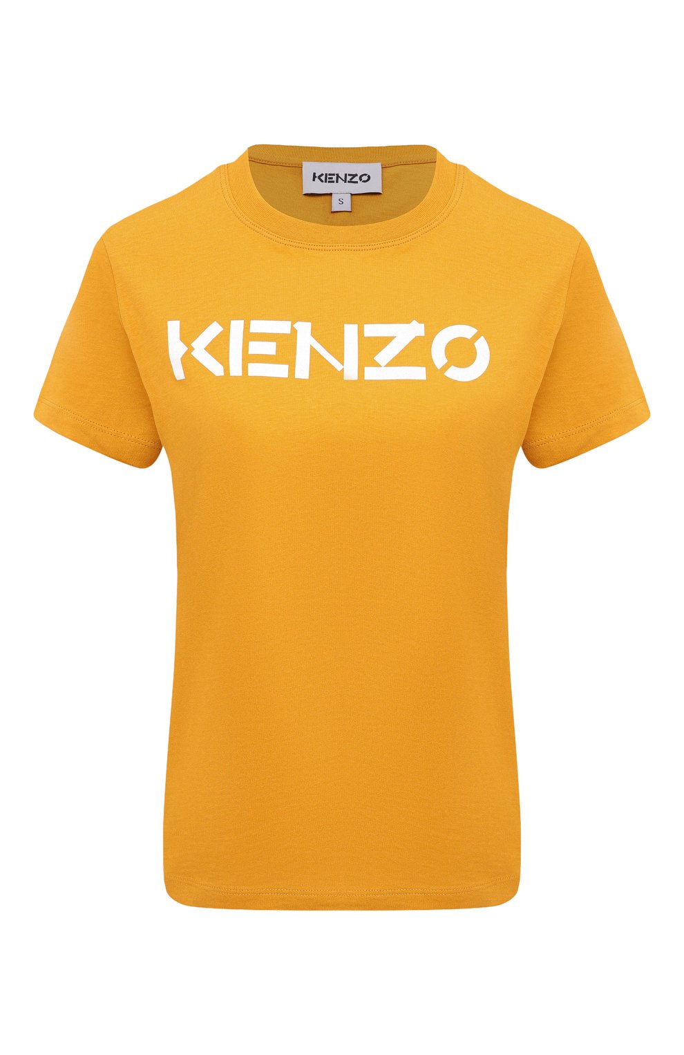 Хлопковая футболка KENZO желтого цвета по цене 11500 руб., арт. FA62TS8414SJ, фото 1 Хлопковая футболка KENZO, арт. FA62TS8414SJ, фото 1