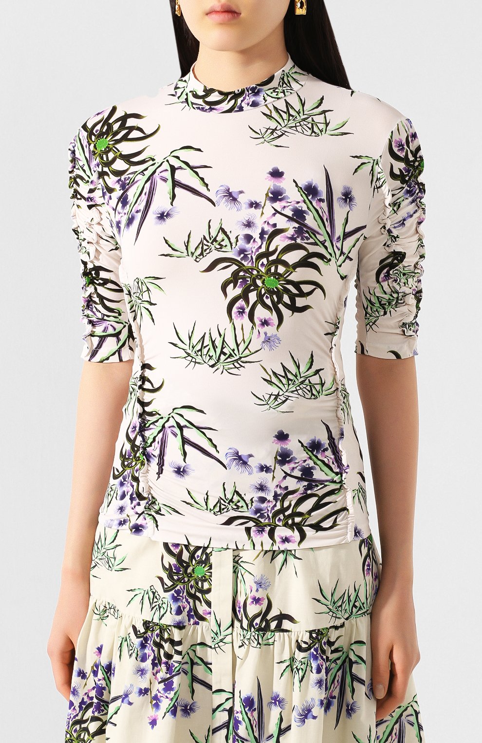 Топ из вискозы KENZO белого цвета по цене 31950 руб., арт. FA52T0842902, фото 3 Топ из вискозы KENZO, арт. FA52T0842902, фото 3