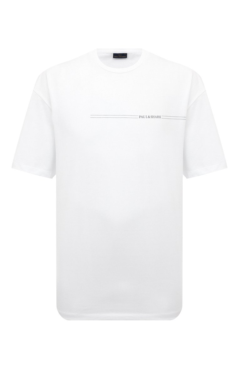 Мужская хлопковая футболка PAUL&SHARK белого цвета, арт. 14311651/3XL | Фото 1 (Длина (для топов): Удлиненные; Материал внешний: Хлопок; Рукава: Короткие; Стили: Кэжуэл; Принт: Без принта; Кросс-КТ: Джерси; Мужское Кросс-КТ: Футболка-одежда; Автоматизация состава: Проставлено; Автоматизация ТО: Проставлено)