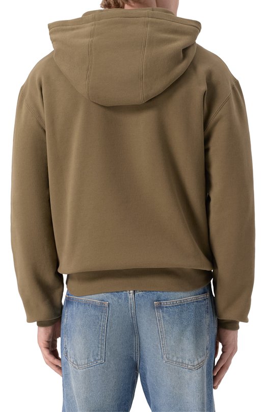 Хлопковое худи Saint Laurent 818538/Y36SW Хаки  818538/Y36SW Фото 4