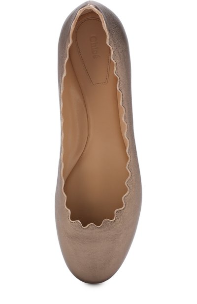 Балетки lauren из металлизированной кожи CHLOÉ, арт. CHC16U16070, фото 5