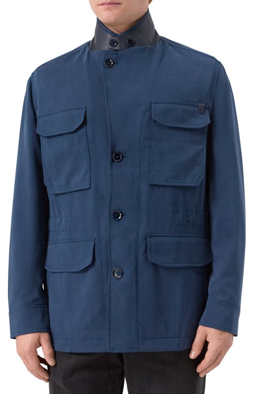 Шелковая куртка Brioni SGQQ0L/PC495 Синий  SGQQ0L/PC495 Фото 6