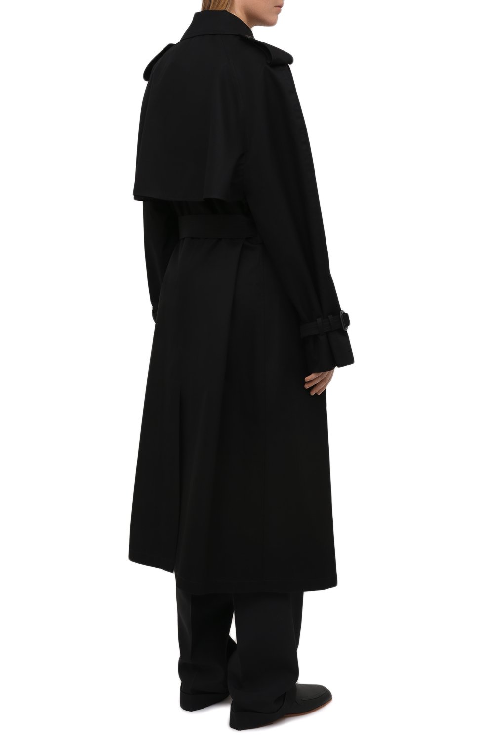 Хлопковый тренч WARDROBE.NYC черного цвета по цене 99500 руб., арт. W4009R04, фото 4 Хлопковый тренч WARDROBE.NYC, арт. W4009R04, фото 4