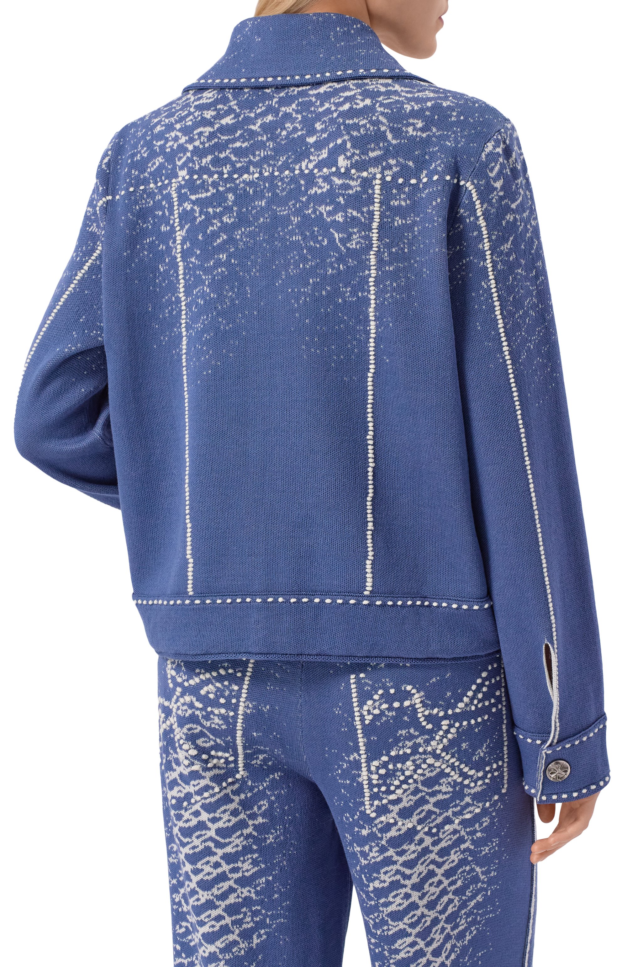 Жакет из шерсти и хлопка AND THE BRAND синего цвета по цене 67480 руб., арт. W26-JT029-1202-419, фото 4 Жакет из шерсти и хлопка AND THE BRAND, арт. W26-JT029-1202-419, фото 4