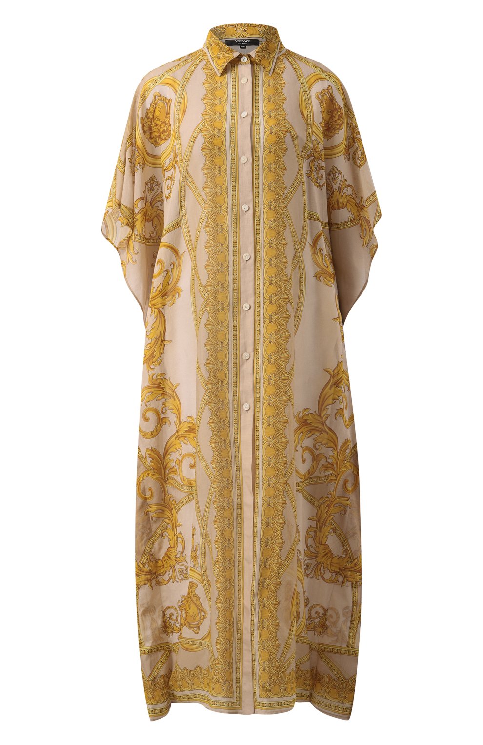 Туника из хлопка и шелка VERSACE желтого цвета по цене 122000 руб., арт. 1010808/1A11945, фото 1 Туника из хлопка и шелка VERSACE, арт. 1010808/1A11945, фото 1