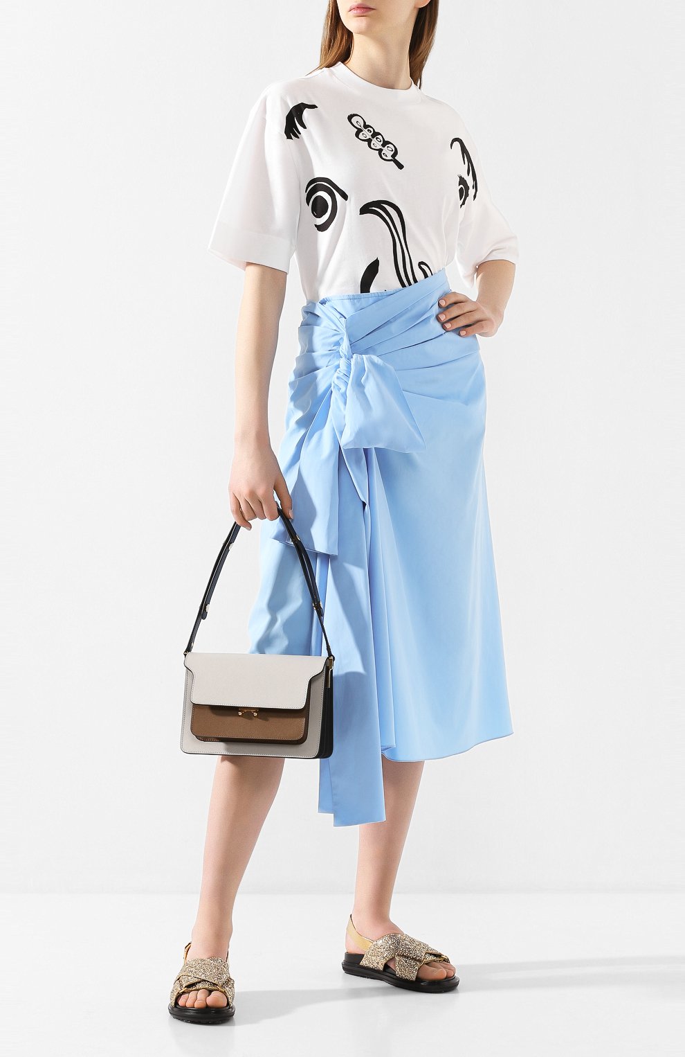 Хлопковая футболка MARNI, арт. THJET49EP8/SCQ50, фото 2