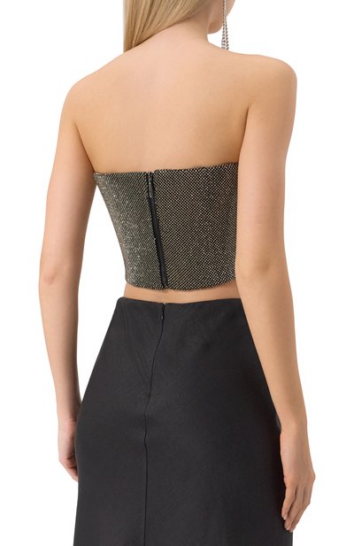 Корсет с отделкой стразами ALINE серебряного цвета по цене 33500 руб., арт. AL081006, фото 4 Корсет с отделкой стразами ALINE, арт. AL081006, фото 4