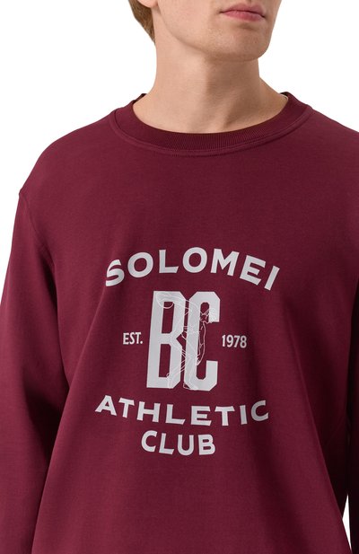 Хлопковый свитшот BRUNELLO CUCINELLI бордового цвета по цене 93050 руб., арт. MW8633380G, фото 5 Хлопковый свитшот BRUNELLO CUCINELLI, арт. MW8633380G, фото 5