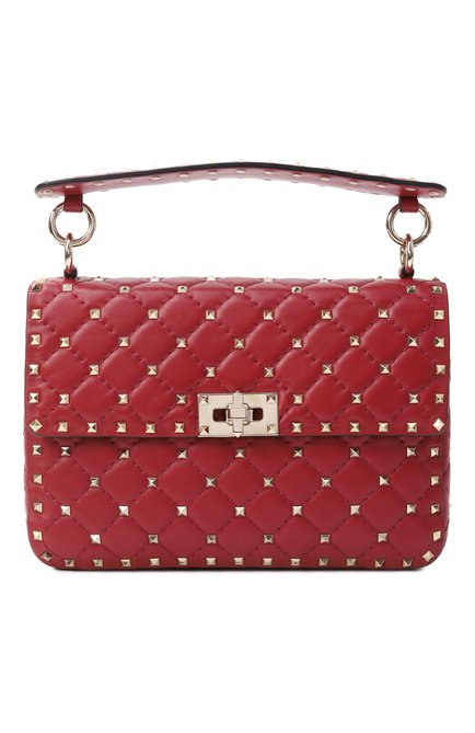 Женская сумка rockstud spike medium VALENTINO красного цвета, арт. ZW2B0122/NAP/0R0 | Фото 1 (Материал: Натуральная кожа; Размер: medium; Драгоценные камни: Проставлено; Ремень/цепочка: На ремешке; Материал сплава: Проставлено)