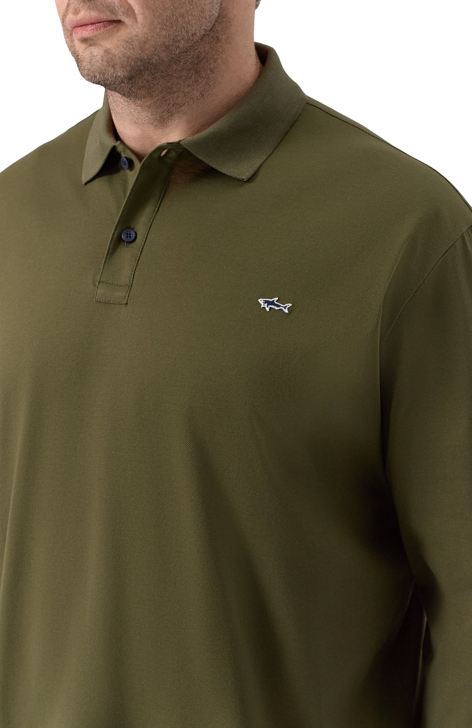 Хлопковое поло PAUL&SHARK темно-зеленого цвета по цене 25600 руб., арт. 99311003_001, фото 5 Хлопковое поло PAUL&SHARK, арт. 99311003_001, фото 5