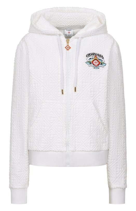 Хлопковая толстовка Casablanca W-SP26-JTP-517-01-EX-BC Белый W-SP26-JTP-517-01-EX-BC