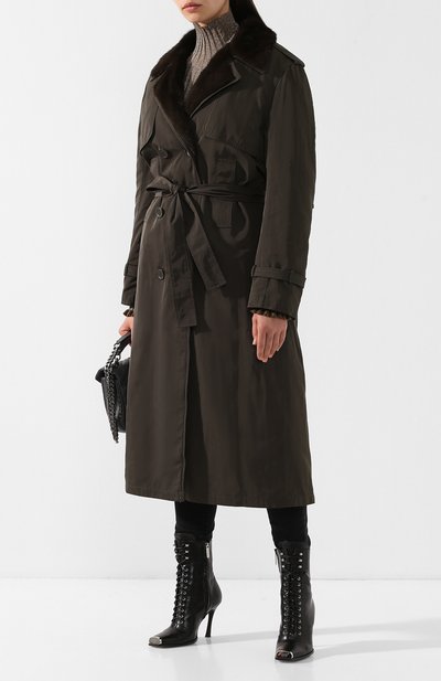 Двубортное пальто с подкладкой из меха норки YVES SALOMON, арт. 9WYM39620NYVC, фото 2