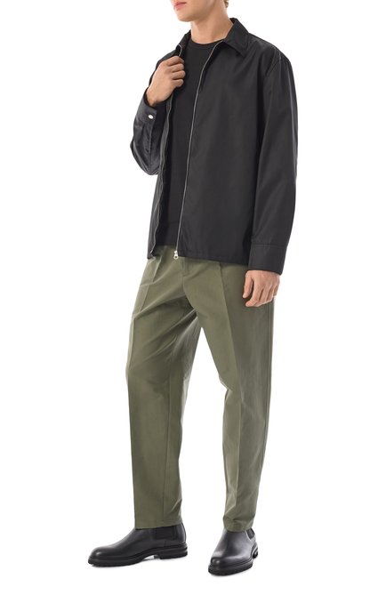 Мужские хлопковые брюки JIL SANDER зеленого цвета, арт. J23KA0005/J45225 | Фото 2 (Длина (брюки, джинсы): Стандартные; Драгоценные камни: Проставлено; Материал сплава: Проставлено)