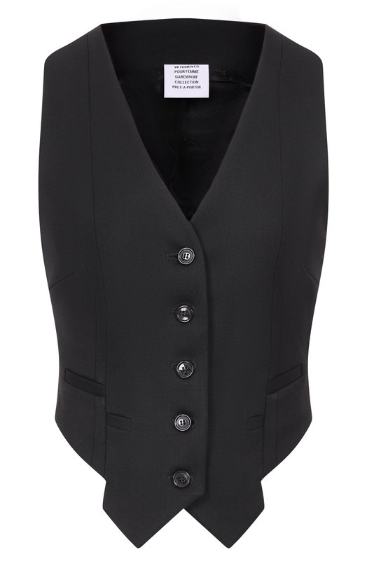 Шерстяной жилет VETEMENTS WE76TV360B/25025 W00L Чёрный WE76TV360B/25025 W00L