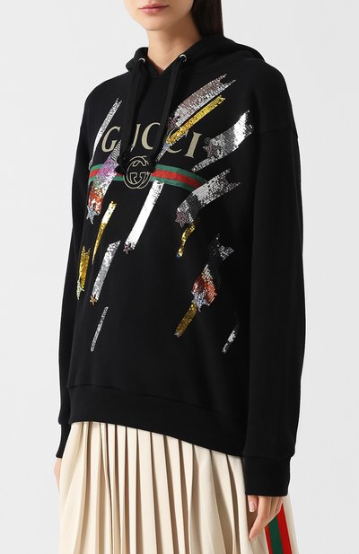 Хлопковый пуловер с капюшоном и декоративной отделкой GUCCI, арт. 469251/X9Y51, фото 3
