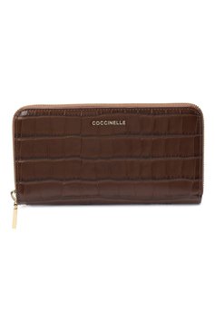 Женские кожаный кошелек COCCINELLE коричневого цвета, арт. E2 GW6 11 04 01 | Фото 1 (Застежка: Молния; Материал: Натуральная кожа; Материал сплава: Проставлено; Нос: Не проставлено)