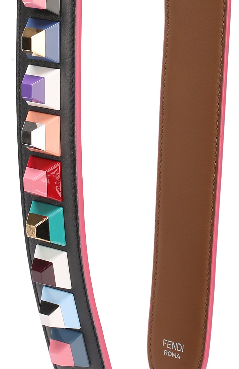 Кожаный ремень для сумки с заклепками rainbow  FENDI, арт. 8AV077/60N, фото 2