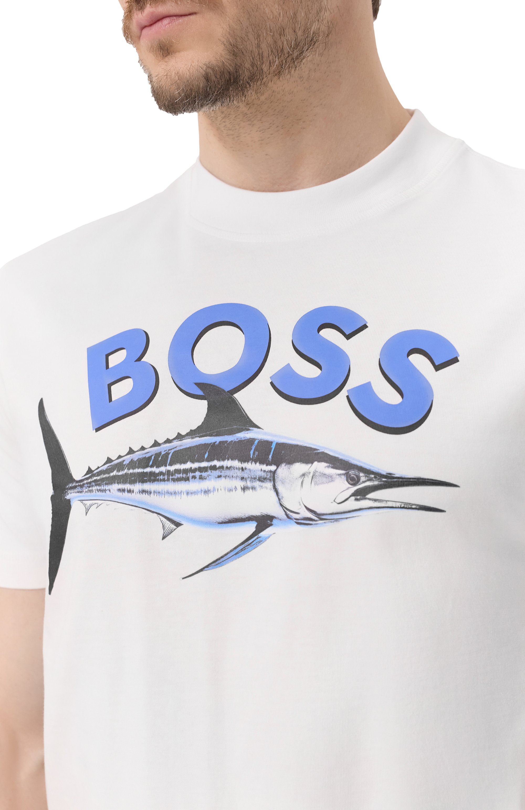 Хлопковая футболка BOSS ORANGE, арт. 50539196, фото 5