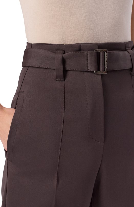 Шерстяные брюки Brunello Cucinelli MB166P8692 Коричневый  MB166P8692 Фото 5