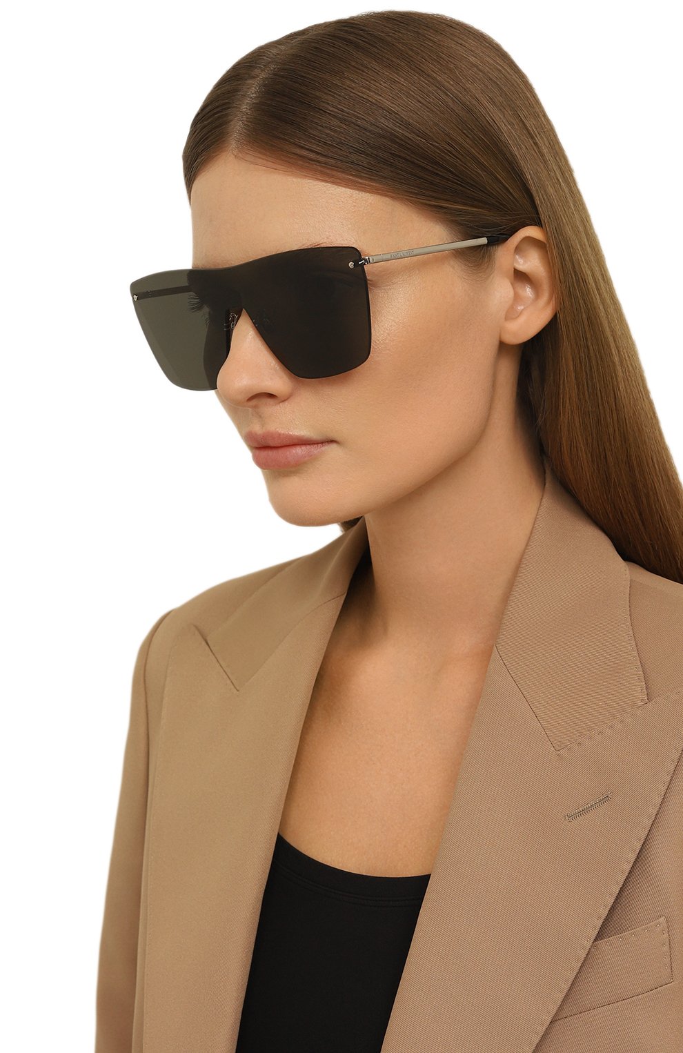 Солнцезащитные очки SAINT LAURENT серого цвета по цене 39550 руб., арт. SL 463 MASK, фото 2 Солнцезащитные очки SAINT LAURENT, арт. SL 463 MASK, фото 2