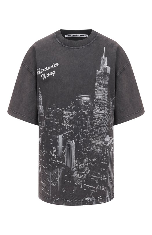 Хлопковая футболка Alexander Wang UCC3251843 Серый UCC3251843