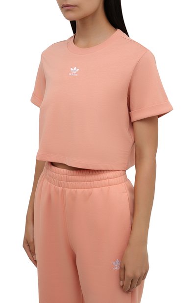 Хлопковая футболка ADIDAS ORIGINALS розового цвета по цене 2130 руб., арт. H37883, фото 3 Хлопковая футболка ADIDAS ORIGINALS, арт. H37883, фото 3
