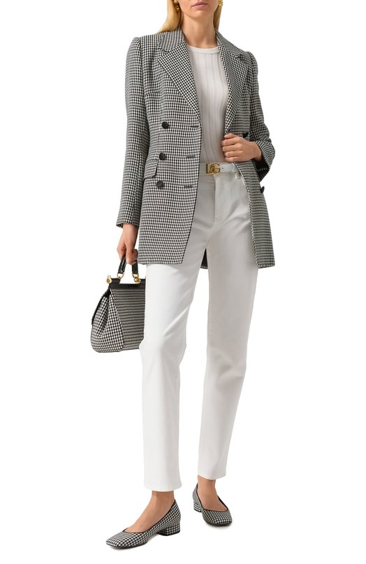 Текстильные туфли Jackie 30 Dolce & Gabbana CD1873/A9V05 Чёрно-белый  CD1873/A9V05 Фото 2