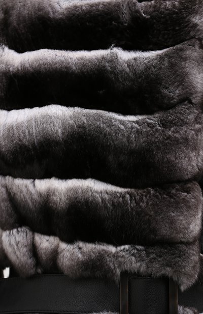 Шуба из меха шиншиллы с поясом KITON, арт. D46685X04P17, фото 5