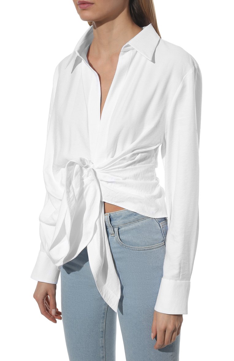 Женская белая блузка из вискозы JACQUEMUS купить в интернет-магазине ...