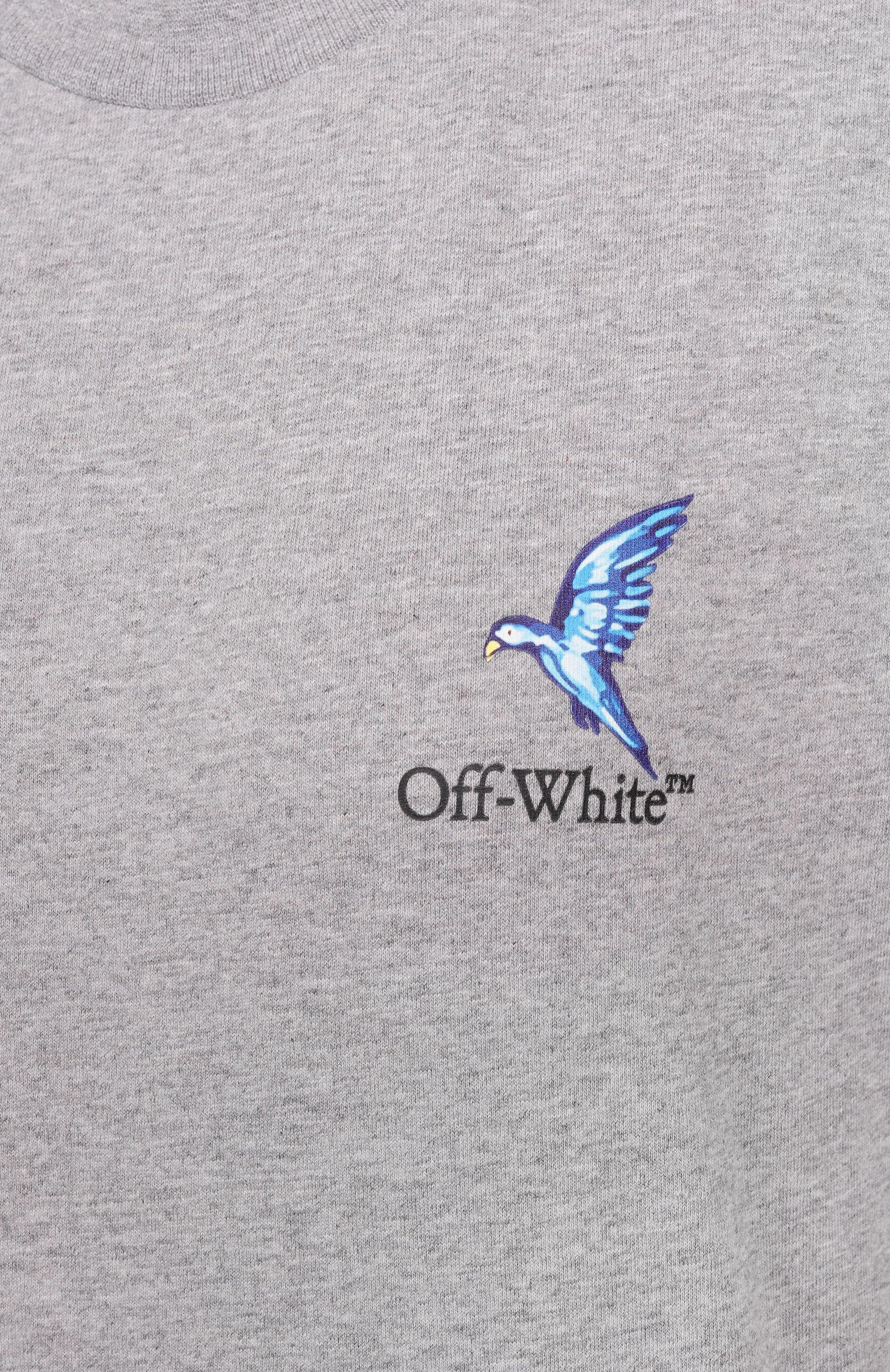 Хлопковая футболка OFF-WHITE серого цвета по цене 49950 руб., арт. 0WAA124S25JER0030510, фото 6 Хлопковая футболка OFF-WHITE, арт. 0WAA124S25JER0030510, фото 6