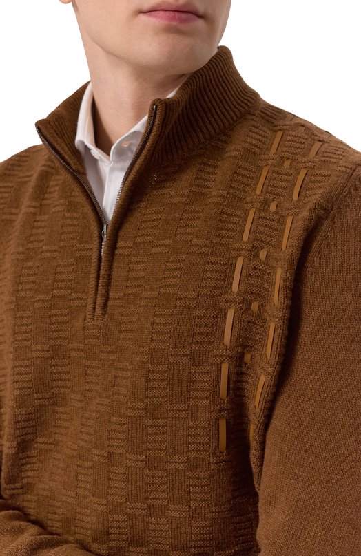 Свитер из кашемира и шерсти Zilli KZMN01M0350VLST00 Коричневый  KZMN01M0350VLST00 Фото 5