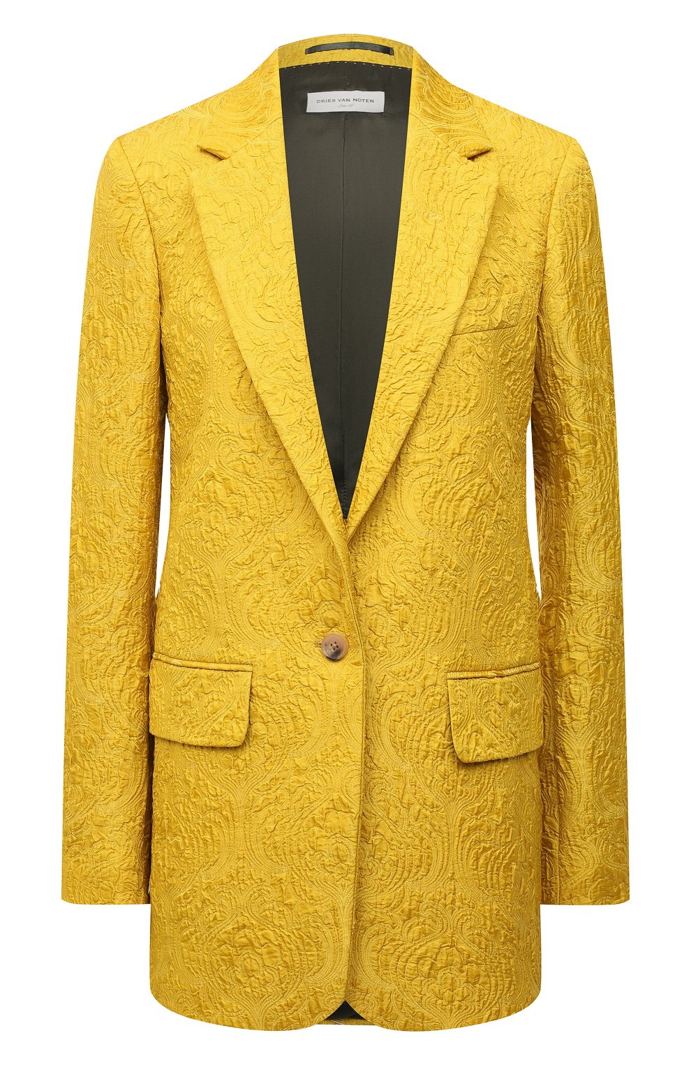 Жакет DRIES VAN NOTEN желтого цвета по цене 144500 руб., арт. 221-030428-4146, фото 1 Жакет DRIES VAN NOTEN, арт. 221-030428-4146, фото 1