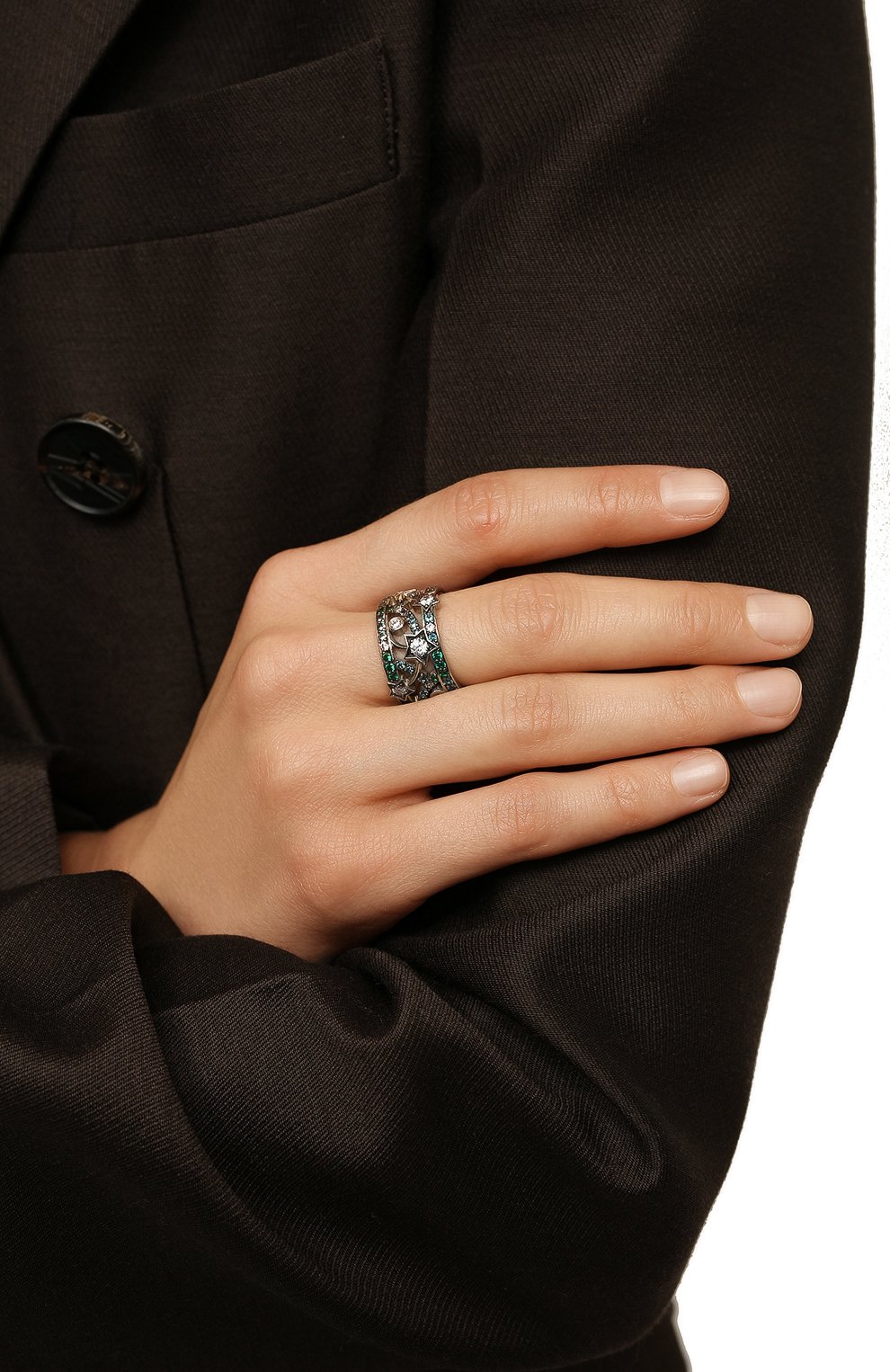 Кольцо small stars QUEENSBEE разноцветного цвета по цене 90420 руб., арт. 101379, фото 2 Кольцо small stars QUEENSBEE, арт. 101379, фото 2