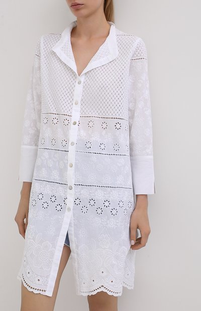 Льняная туника LA FABBRICA DEL LINO белого цвета по цене 35230 руб., арт. 00601, фото 3 Льняная туника LA FABBRICA DEL LINO, арт. 00601, фото 3