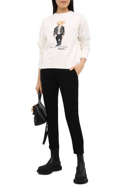 Хлопковый свитшот POLO RALPH LAUREN кремового цвета по цене 21200 руб., арт. 211814488, фото 2 Хлопковый свитшот POLO RALPH LAUREN, арт. 211814488, фото 2