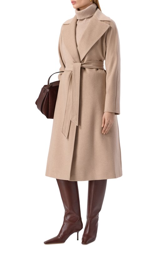 Кашемировое пальто Max Mara Studio EUCLIDE Бежевый  EUCLIDE Фото 2