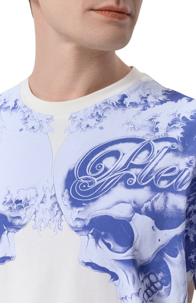 Хлопковая футболка PHILIPP PLEIN белого цвета по цене 51450 руб., арт. SAFC MTK8879 PJY002N, фото 5 Хлопковая футболка PHILIPP PLEIN, арт. SAFC MTK8879 PJY002N, фото 5