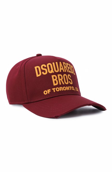 Мужская хлопковая бейсболка DSQUARED2 бордового цвета по цене 0 руб., арт. BCM0517/05C00001 | Фото 1
