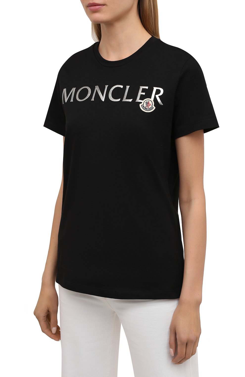 Хлопковая футболка MONCLER черного цвета по цене 20750 руб., арт. G1-093-8C715-10-V8094, фото 3 Хлопковая футболка MONCLER, арт. G1-093-8C715-10-V8094, фото 3