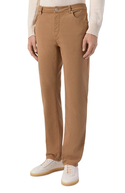 Джинсы traditional fit BRUNELLO CUCINELLI бежевого цвета по цене 88800 руб., арт. M277PD3210, фото 3 Джинсы traditional fit BRUNELLO CUCINELLI, арт. M277PD3210, фото 3