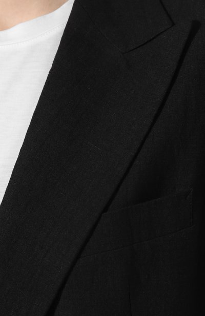 Льняной жакет YOHJI YAMAMOTO черного цвета по цене 74450 руб., арт. YZ-J44-330, фото 5 Льняной жакет YOHJI YAMAMOTO, арт. YZ-J44-330, фото 5