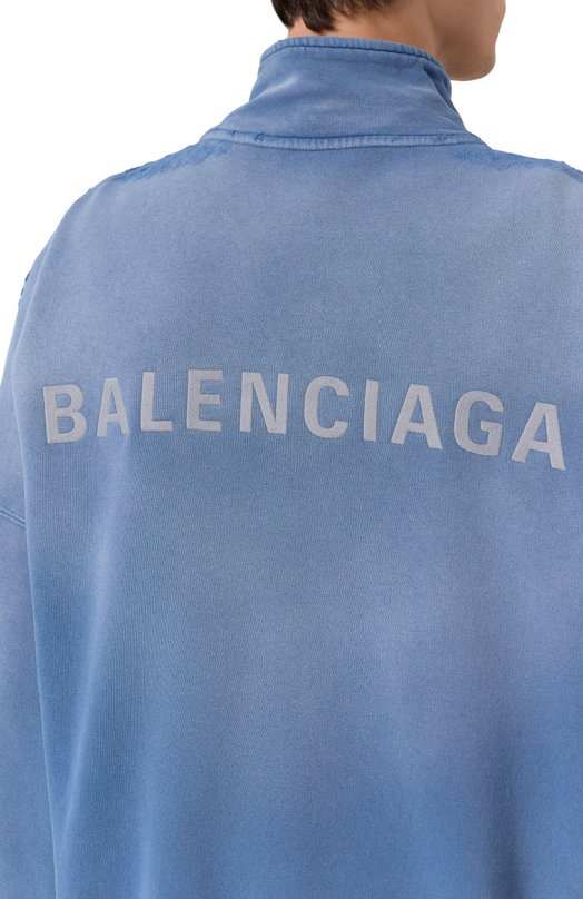 Хлопковая толстовка Balenciaga 836853/TSVP1 Синий  836853/TSVP1 Фото 5