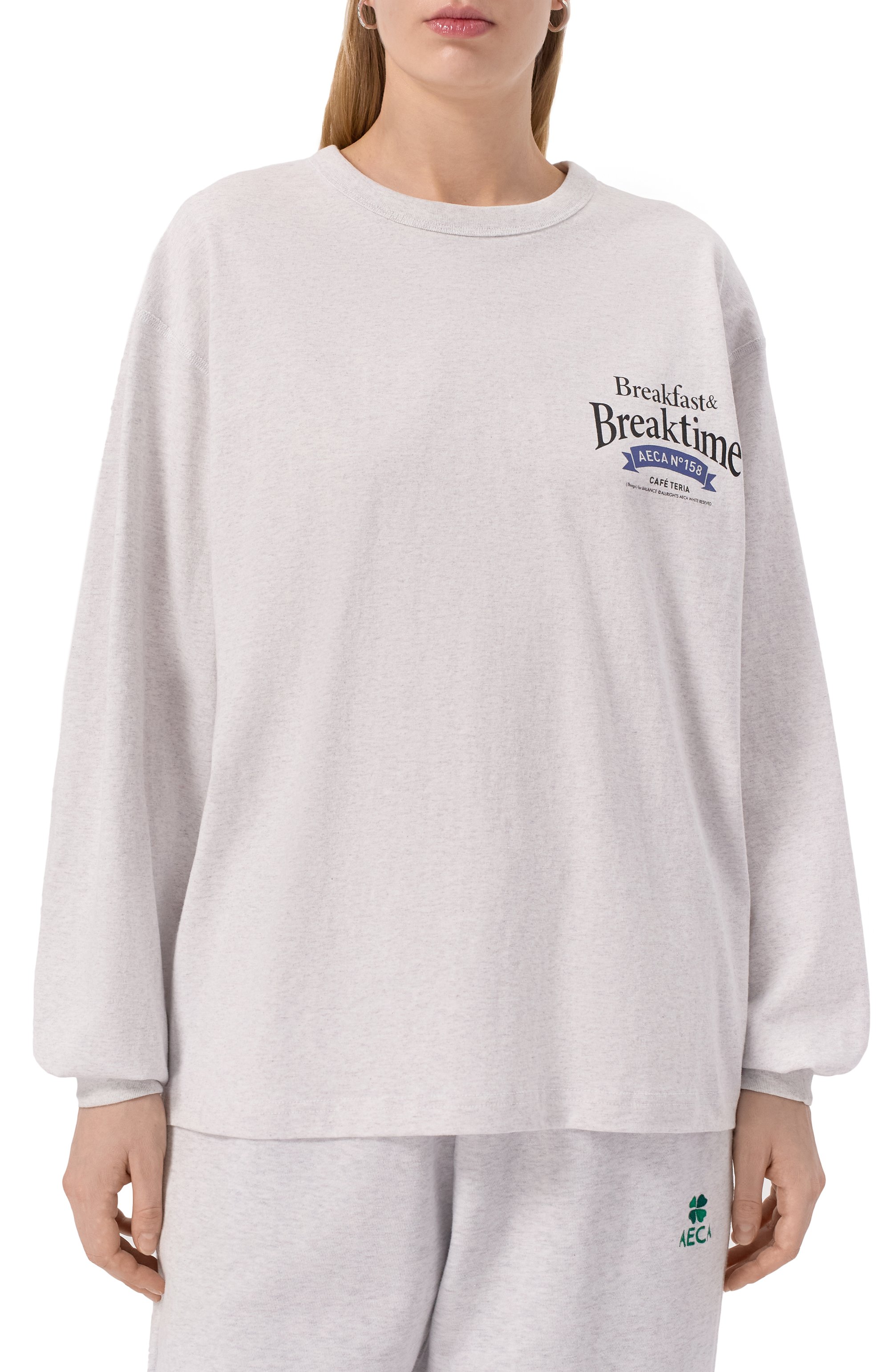 Хлопковый свитшот AECA WHITE, арт. AWCMSSBBTTLST001A2.LIGHT GREY (XL), фото 3