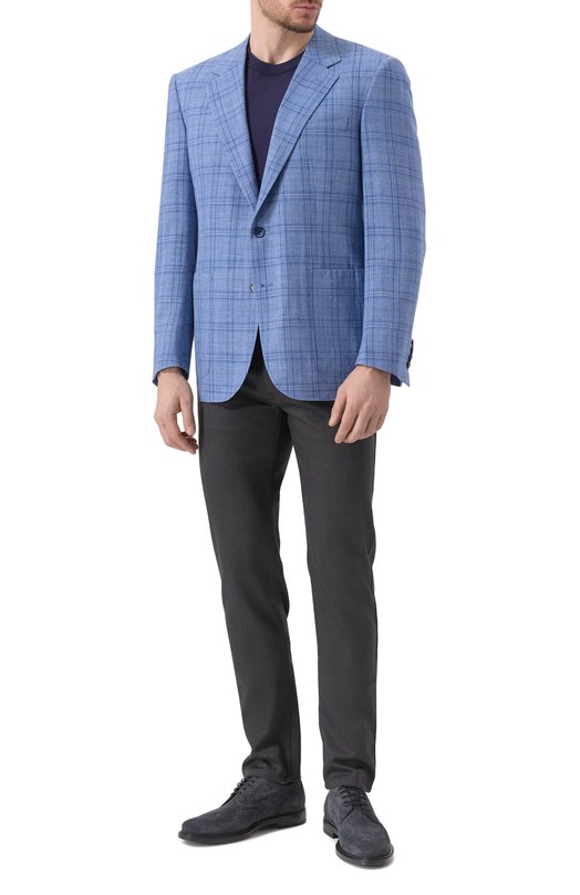 Хлопковый джемпер Brioni UMR00L/PCK17 Синий  UMR00L/PCK17 Фото 2