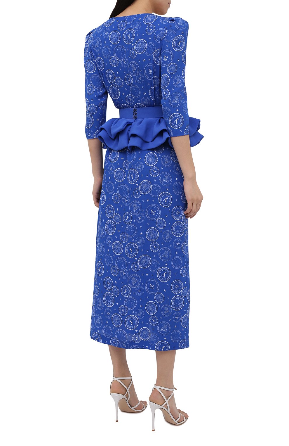 Шелковое платье ULYANA SERGEENKO синего цвета по цене 255000 руб., арт. ABM003SS21Resort (0496т21), фото 4 Шелковое платье ULYANA SERGEENKO, арт. ABM003SS21Resort (0496т21), фото 4